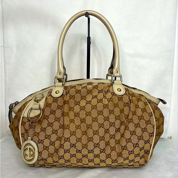Gucci GG Monogram Canvas Sukey Satchel - Picture 2 of 12